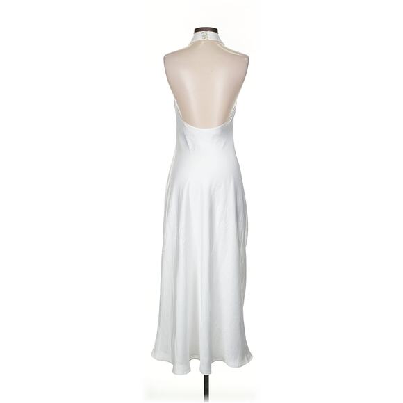 Show Me Your Mumu Jasmine Halter Midi Dress Ivory Luxe Satin M NWT - Picture 5 of 9